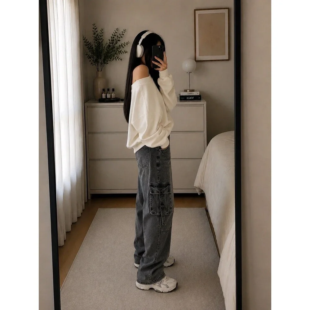 American Eagle Women’s 4 Short Cargo Pants Gray Stretch Utility Y2K